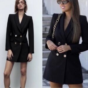 NWT Zara Double Breasted Blazer Mini Dress Balmain Style